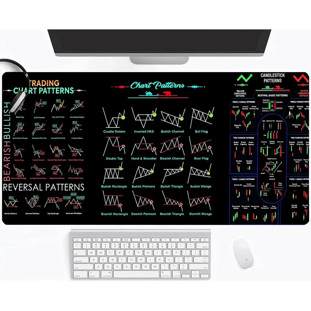 

Коврик для мыши с графическим рисунком биржевых графиков, большой коврик для мыши и компьютерных игр (35.4x15.7IN/31.5X15.7IN Map) (90 x40/80x40cm Map) HYB XXC