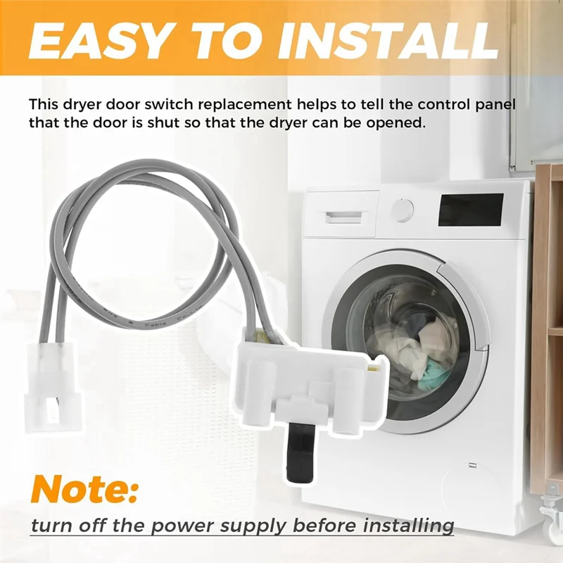 

3406108 Замена переключателя дверцы сушилки для Whirlpool Maytag Kenmore, замена точки доступа 2947161 , AP 6008562 , PS 11741702 , PS 346705 ,A52Q