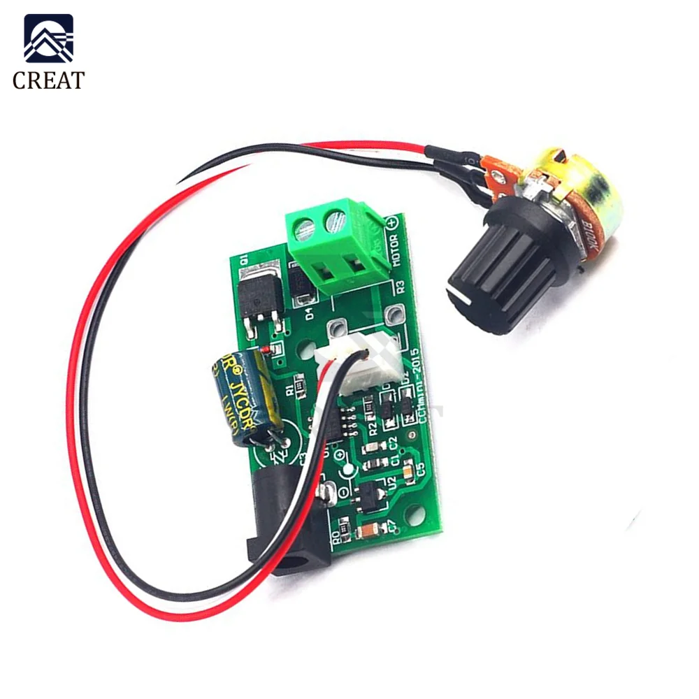 Micro PWM DC Motor Speed Controller Governor 6V 12V 24V General 3A piccola scheda di controllo della velocità con potenziometro