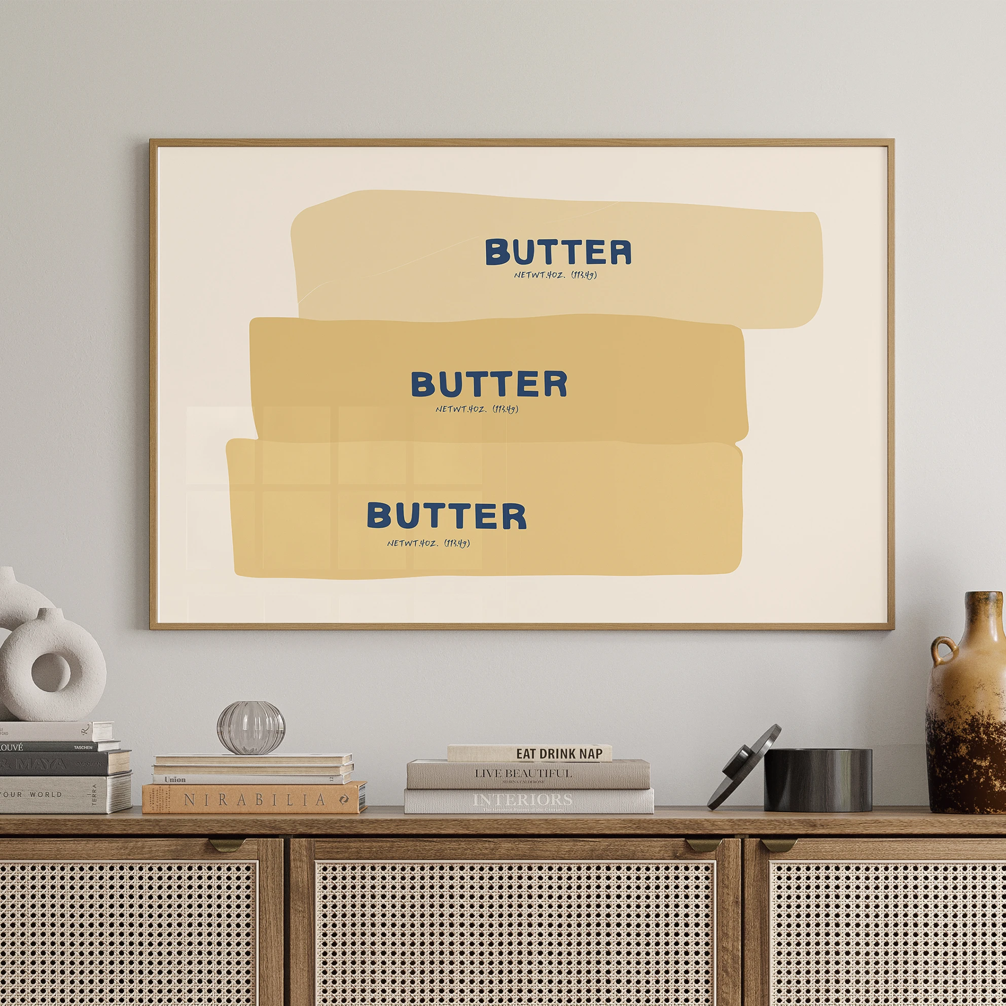 Moderne Foodie Zeichnung Butter Trendy Wand Kunstdrucke Leinwand Malerei Poster Bild Für Wohnzimmer Küche Zimmer Home Decor