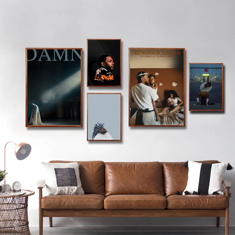 kendrick lamar Poster Self-adhesive Art Waterproof Paper Sticker Coffee House Bar Room Wall Decor