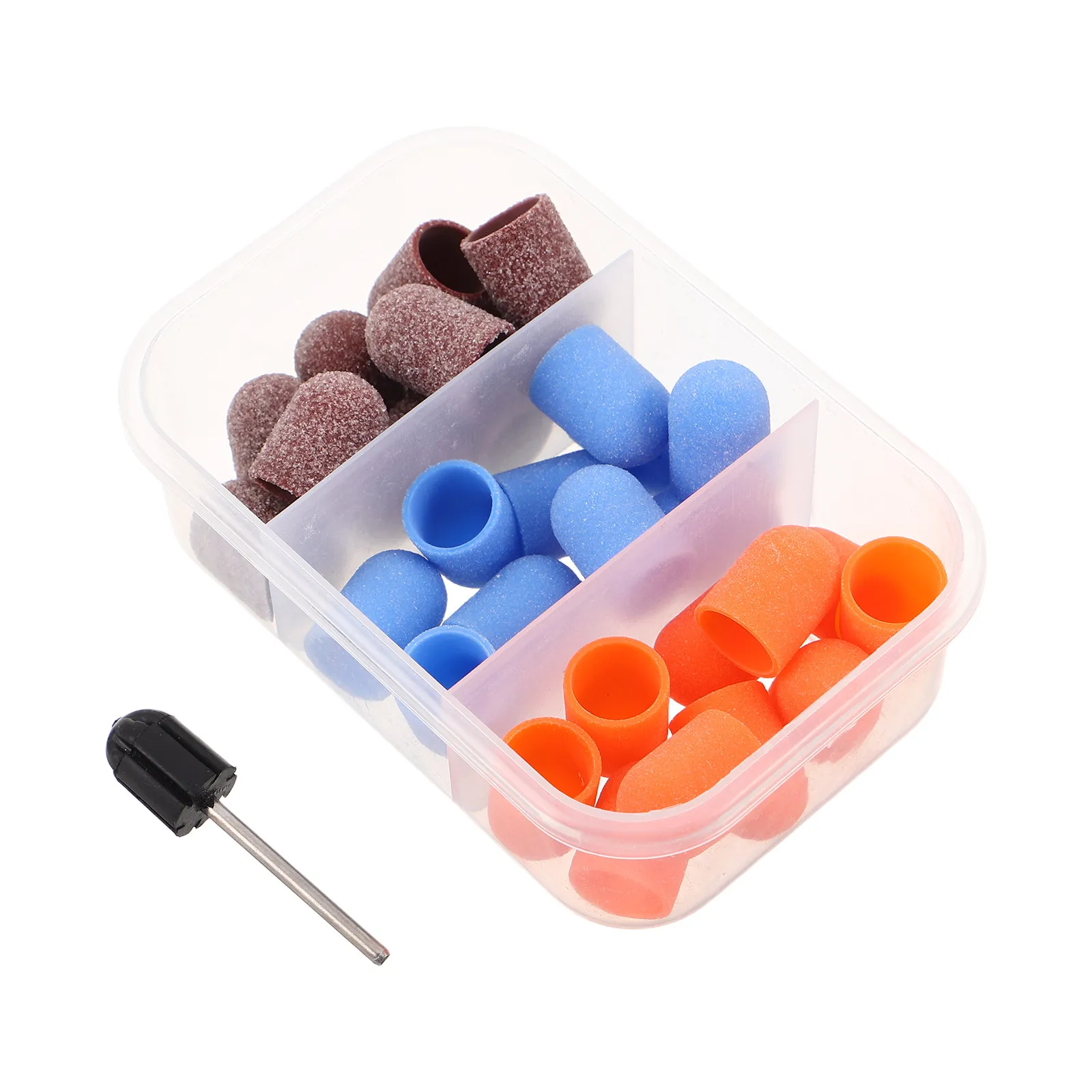 

30Pcs Universal Nail Drill Sanding Caps 10Mm 180 Grit Fine Grit Abrasive Caps for DIY Manicure Pedicure Gel Polish Removal Salon