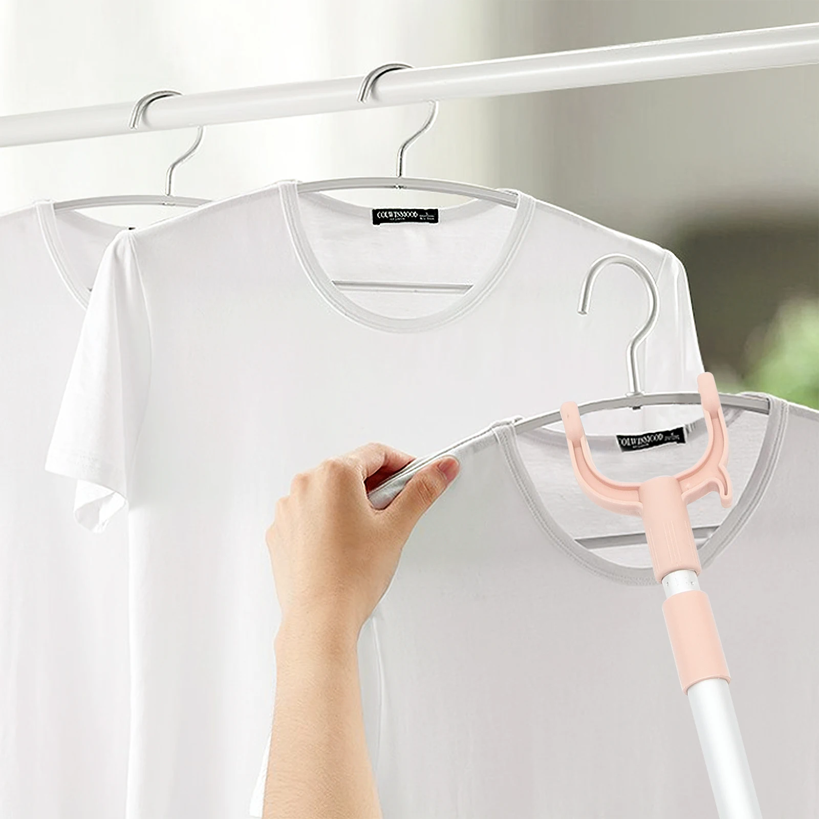

Retractable Drying Rod Lightweight Foldable Pole for Hanging Clothes 5kg Capacity PP Aluminum Alloy Material Clothes