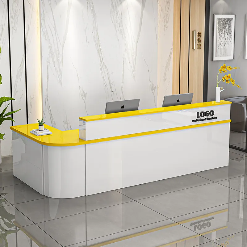 Infodesk Modern Reception Desk Study Store Clinical Service Reception Desk Hairdressing Luxury Comptoir Caisse Corner Furniture