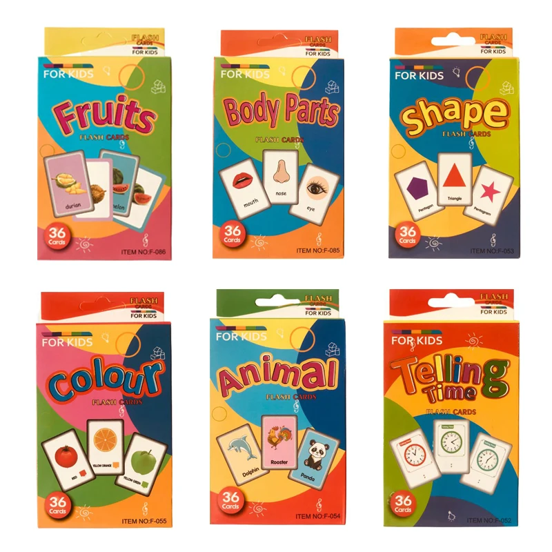 Kids Montessori Learning English Words Card Pocket Flash Cards Early Educational Toy For Children Memory Classroom Supplies Gift