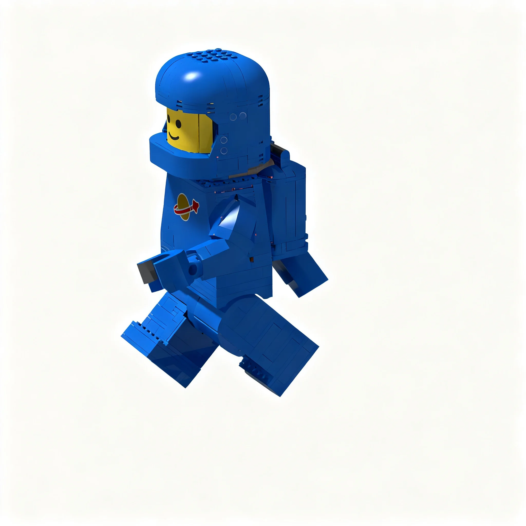 1264pcs MOC Up-Scaled Blue Astronaut – Walking Motion MOD Model Building Blocks Toy 3D Creative Collection Birthday Assemble