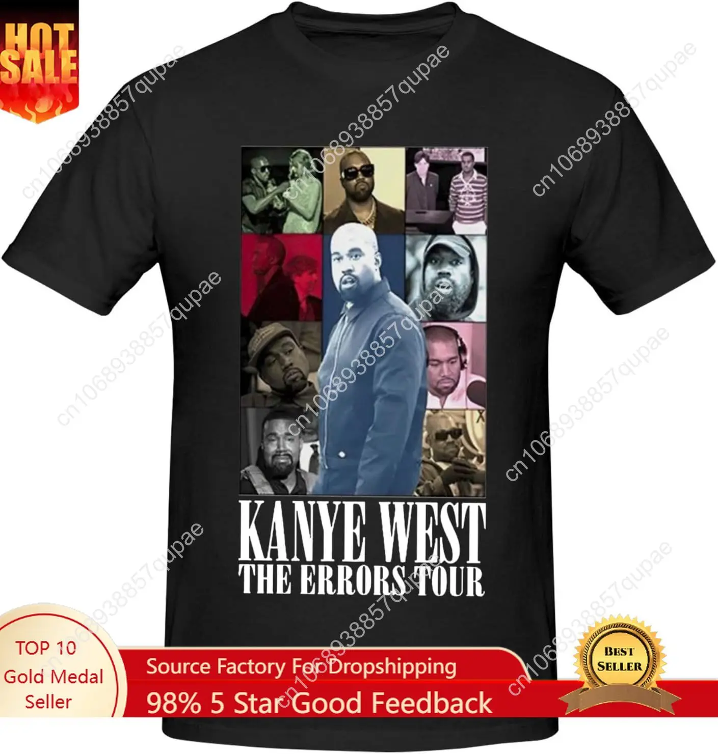 

Kanye West T Shirt Mans Crew Neck Tee Casual Cotton Short Sleeve Classic Fashion Graphic Breathable T-Shirt Soft Summer Shirt
