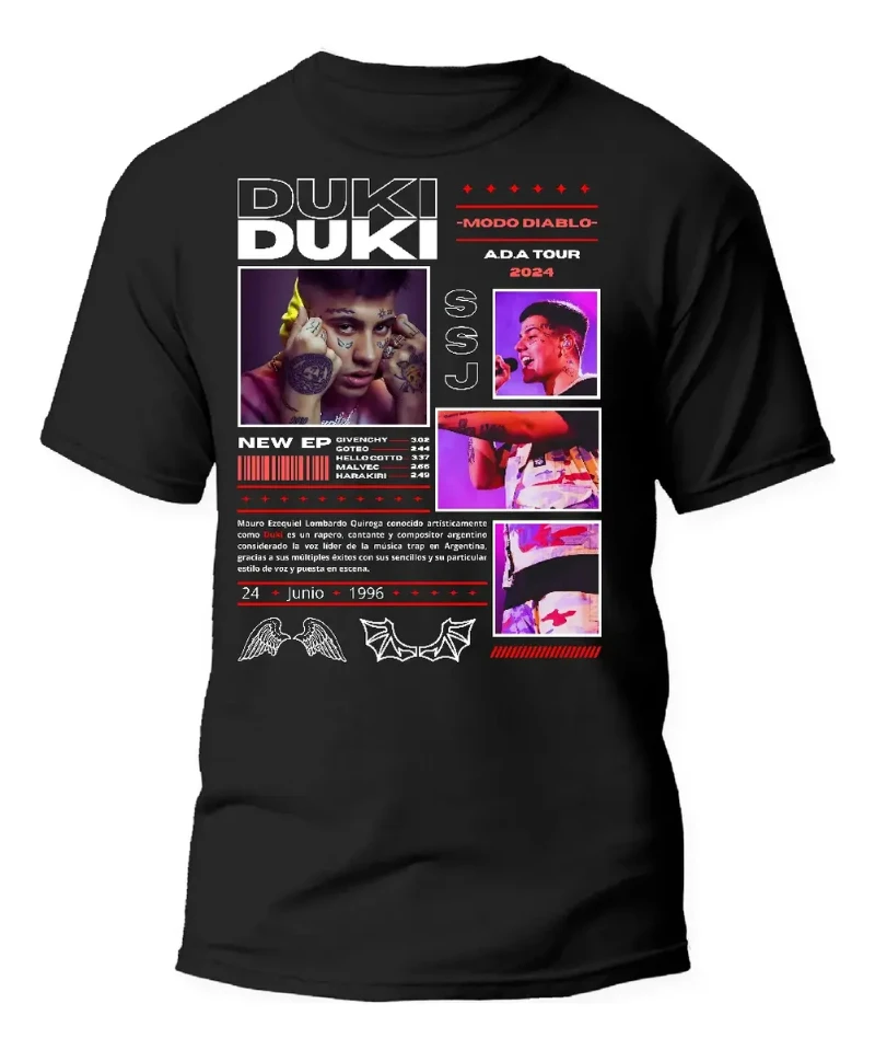 Men's Vintage Reggaeton Style Cotton T-shirt Music Artist Inspired Graphic Short Sleeve Tops 2026 new