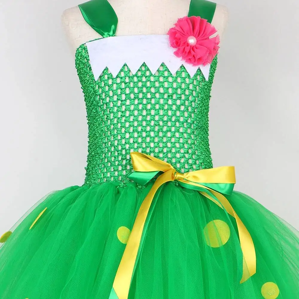 Grünes Dinosaurier-Tutu-Kleid für Mädchen, Drachen-Halloween-Kostüm, Kinder-Karnevalsparty-Tüll-Outfit mit Maske und Flügeln – Detail 13