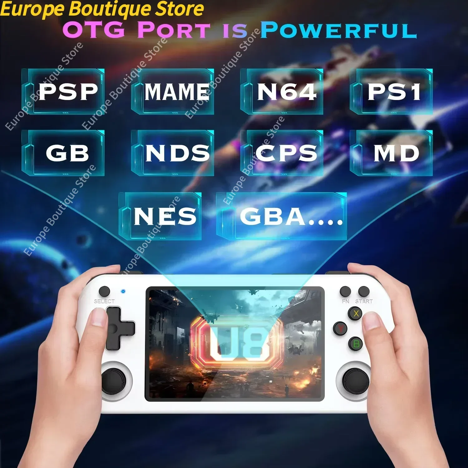 128G U8 ريترو وحدة تحكم ألعاب فيديو محمولة نظام لينكس 4.0 بوصة IPS شاشة R35s Pro مشغل فيديو جيب محمول 64 جيجابايت ألعاب