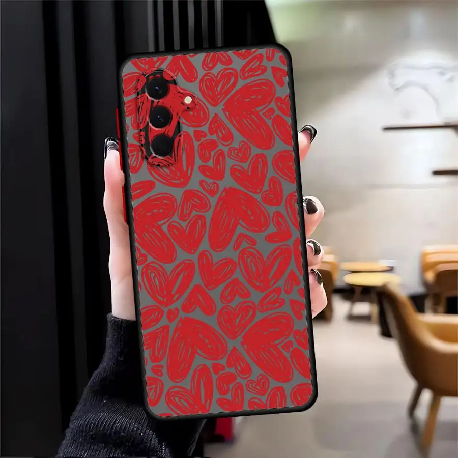 الإبداعية الحب القلب لينة غطاء حقيبة لهاتف سامسونج غالاكسي A32 A73 A72 A23 A25 A26 A36 A21 A31 A52 A71 A56 A22