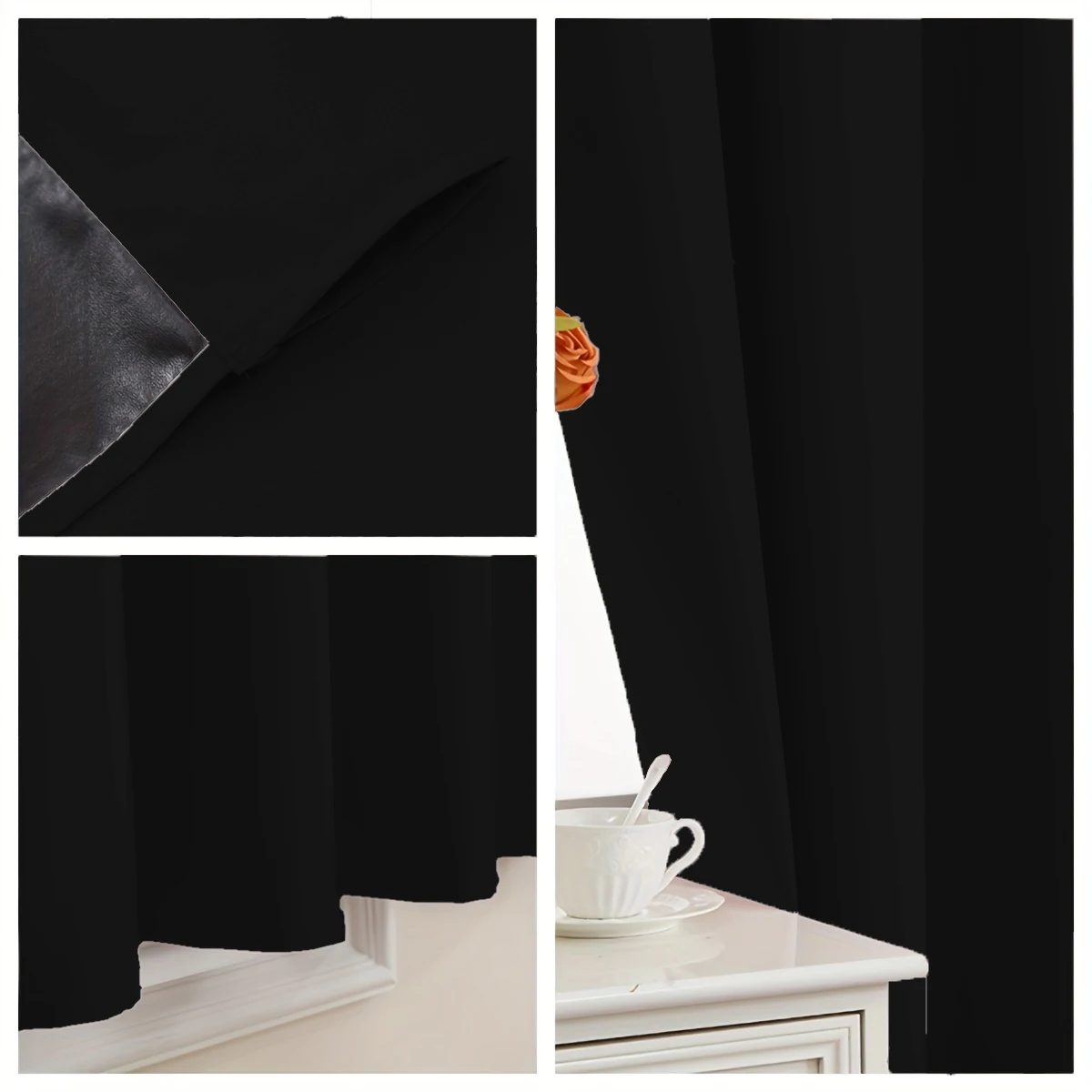 1 Piece of Simple Solid Color 100% Blackout Curtains, Rod Pocket Curtains, Lightweight, Washable, Suitable for All Seasons, Living Room, Bedroom, Office, Blackout Decoration view 3