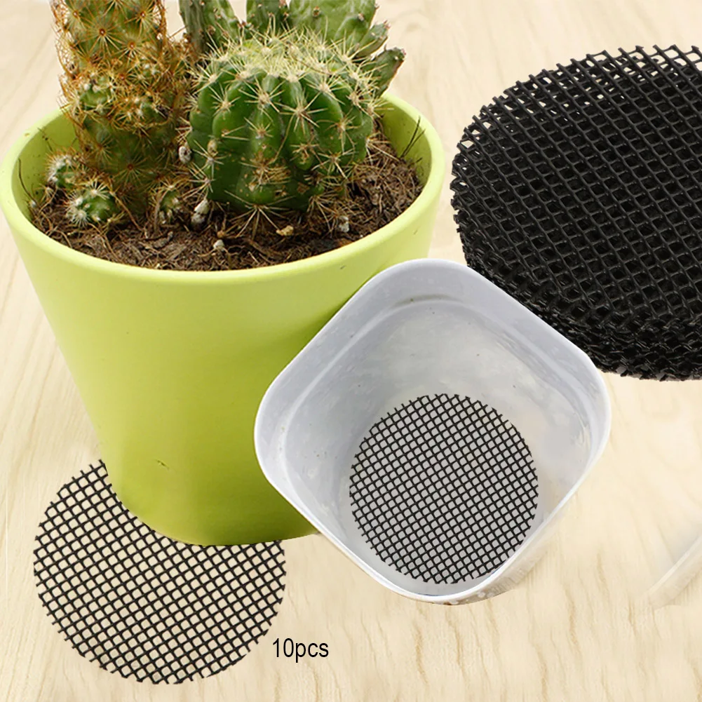 10PCS Gardening Flower Pot Hole Mesh Mat Pad Plant Potting Bonsai Bottom Grid Mat (8cm)