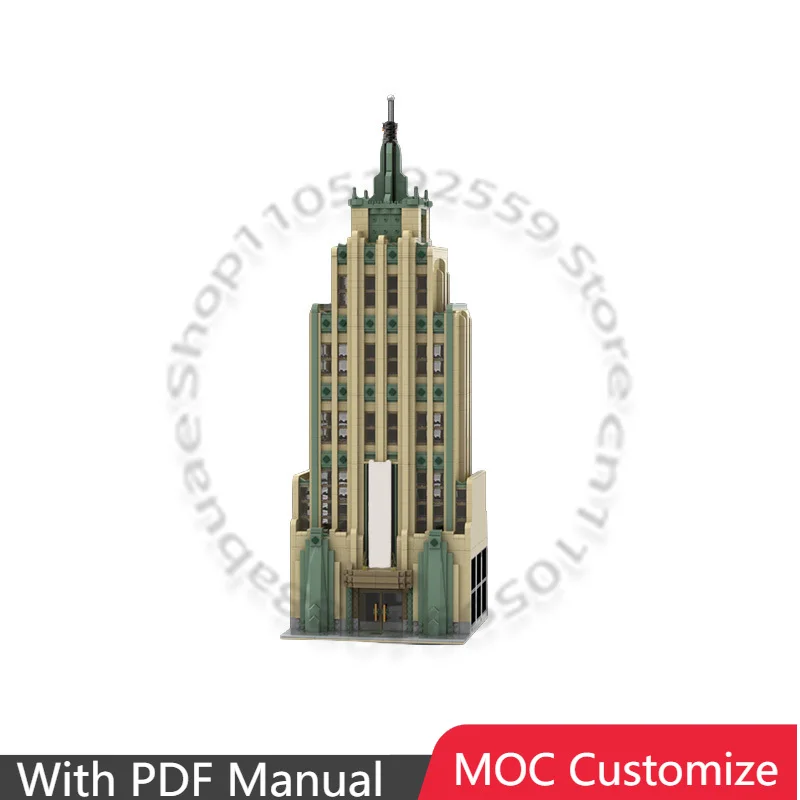 

3768 PCS Modular Building MB20 - Art Deco Skyscraper 3 MOC Customize Modular Building Block Creative DIY Boys Toy Christmas Gift