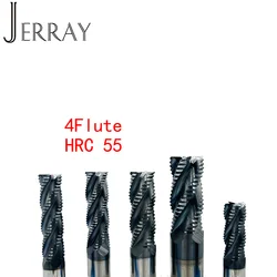 D4-6-8-10-12-16-20MM 4Flutes HRC55 Tungsten Carbide roughing end mill rough machining cutting tool heavy-duty cutting tool.
