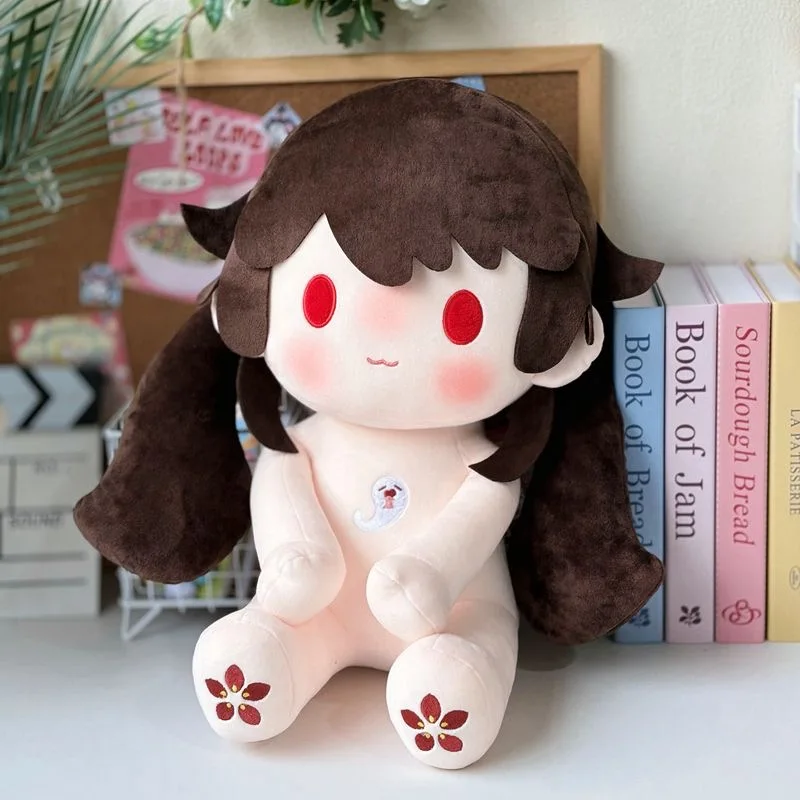 

40CM Anime Genshin Impact Hutao Girl Cosplay Soft Plush Doll Body Dress Up Stuffed Toy Sitting Posture Plushie Pillow Xmas Gift