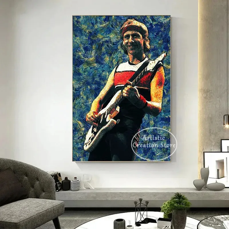 Abstract Mark Knopfler Poster Great Guitarist Wall Art Canvas Painting Pictures for Living Room Studio Room Decoration Cuadros