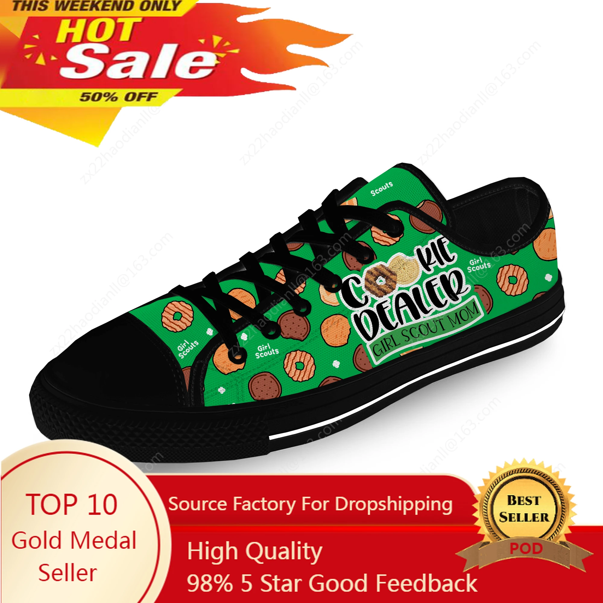 

Cookie Dealer Girl Low Top Sneakers Mens Womens Teenager Casual Shoes Canvas Running Shoes 3D Print Breathable Lightweight shoe