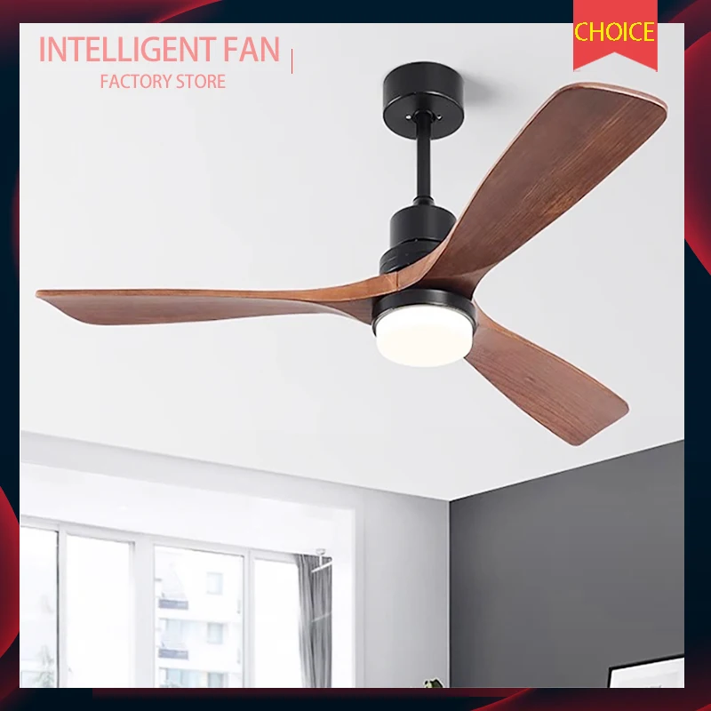 

42/52 Inch 3 Solid Wood Blade Household Ceiling Fan light LED，Pure Copper DC Motor Used for living room, bedroom, dining room