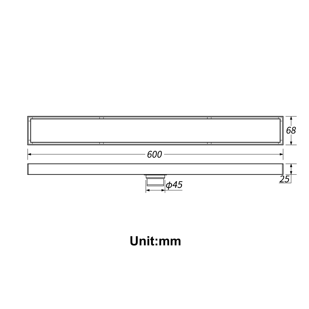 

ABHU 600X67mm Stainless Steel Long Floor Drain Large Drainage And Odor-Resistant Floor Drain For Bathroom And Toilet