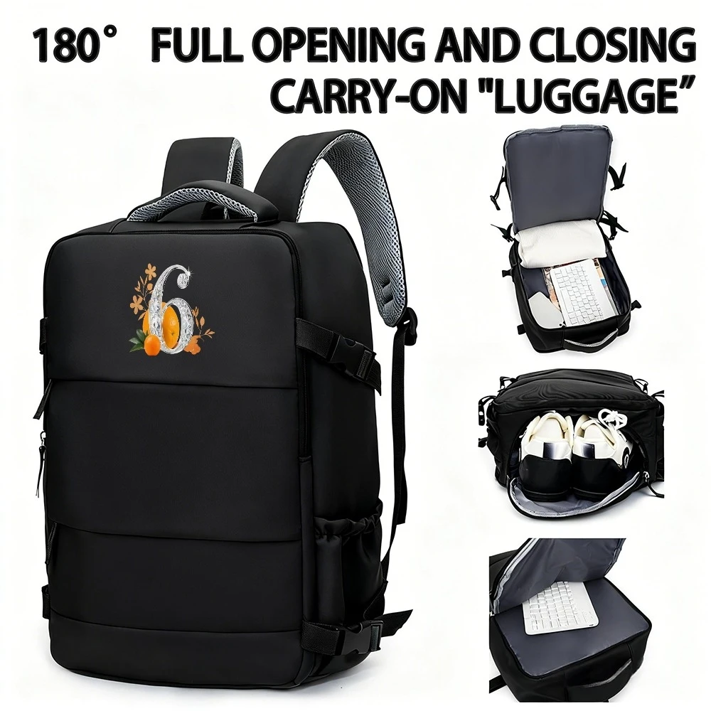 

Number 6 Print Unisex Backpack, Large Capacity Multifunctional Short Trip Travel Bag, Business Laptop Bag, Student School Bag