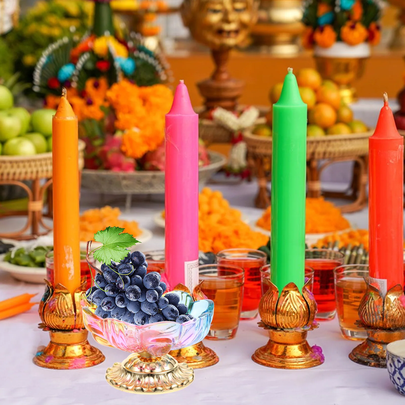 

Clear Flower Shaped Fruit Bowl Multifunctional Glass Salad Tray Decorative Glass Plate for Table Centerpiece Home Decor