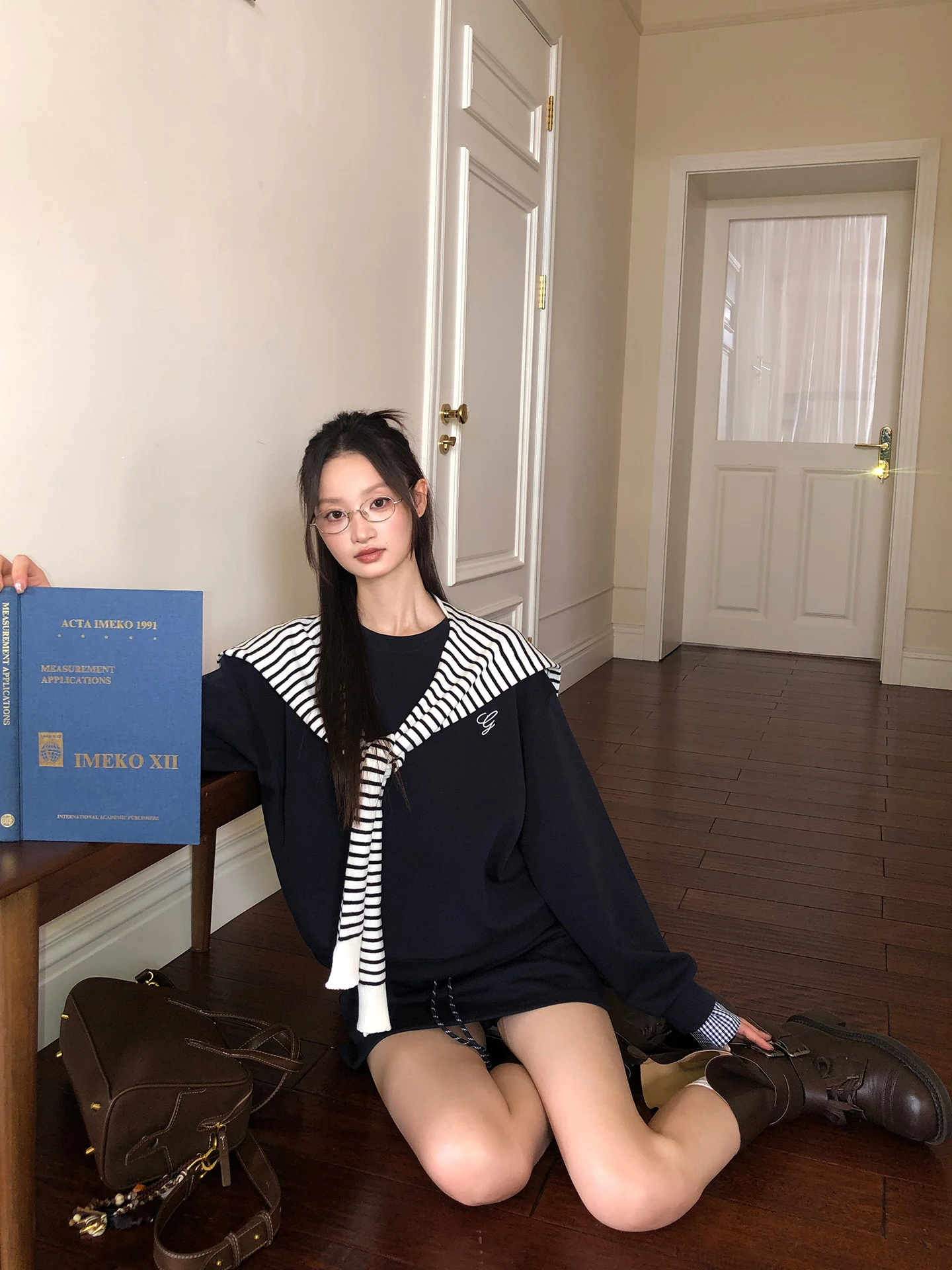 Red Celebri Sweatirt Jaet Women's New 2025 Oversize American Lazy Chic Long Sve round Ne Pullover Cotton Polyester...