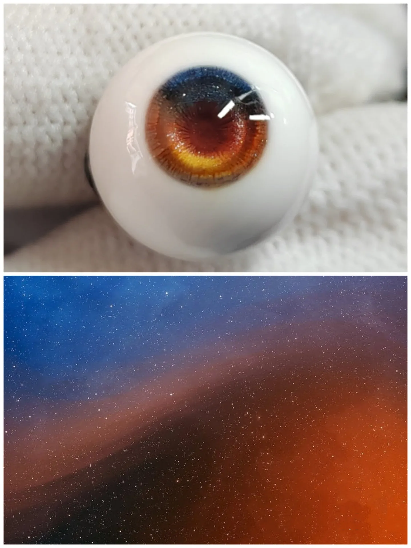 

Doll Accessories 16mm Safe Eyeball "Auroral illusion" 1/4 BJD Doll Craft Plaster Eye Free Shipping