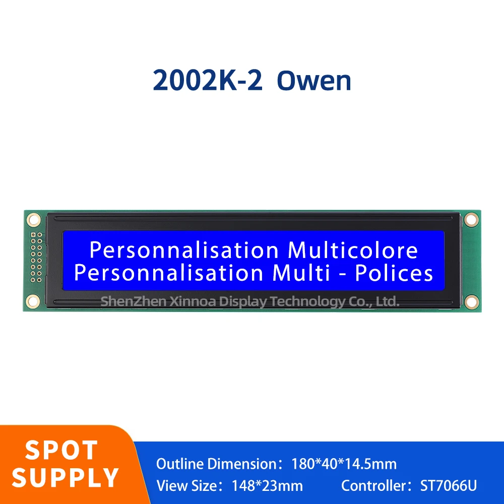 Large Screen LED Backlight 51 Microcontroller Stm32 180*40MM Blue Film White Letters European 2002K-2 Liquid Crystal Display