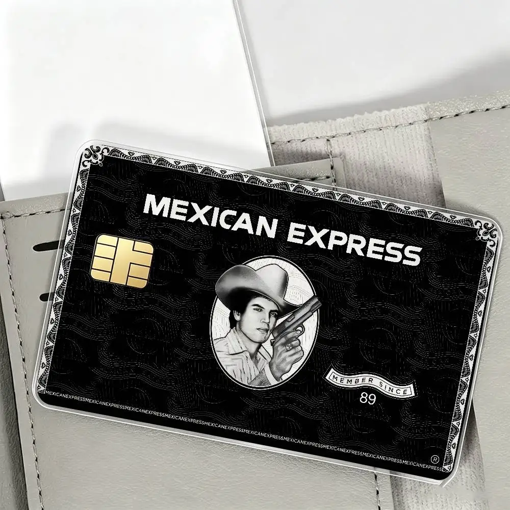 Fashion M-Mexican logo E-Express-S   Anime Credit Card Skin Stickers For Bank Card Bus Metro Card Sticker Waterproof Women