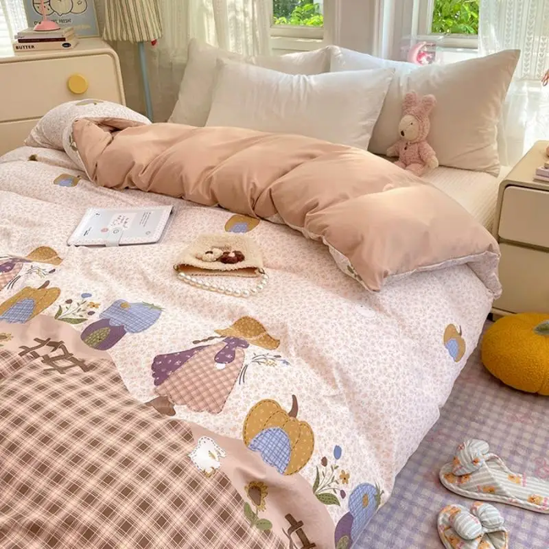 Queen Comforter Set King Duvet Cover 220X240 Pillowcase Included Quilt Covers Double Bed Printed Duvet Cover 3‑Piece Bedding Set