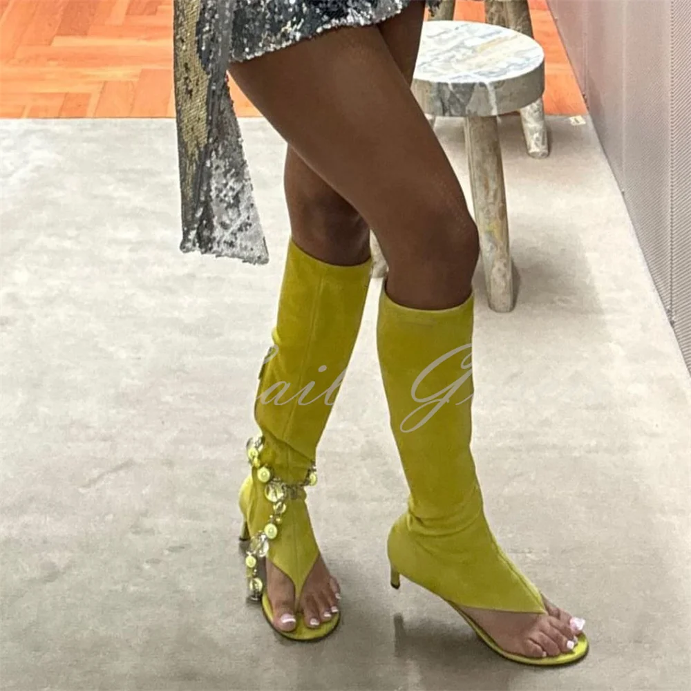 

Новые крутые ботинки на среднем каблуке с эластичной высокой трубкой и застежкой-рыбий носком, женские летние новые модные роскошные кожаные подиумные туфли с боковой молнией