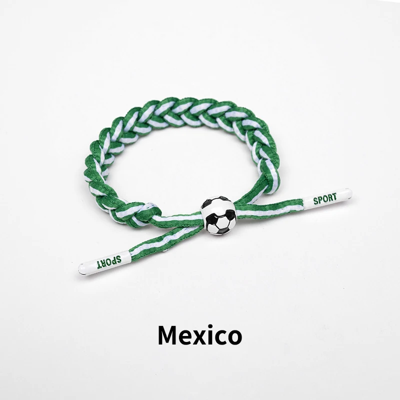 2026 Soccer Braided Bracelets Adjustable Woven Rope Wristband for Germany Portugal England Fans Ronaldo Messi Teen Gifts view 3