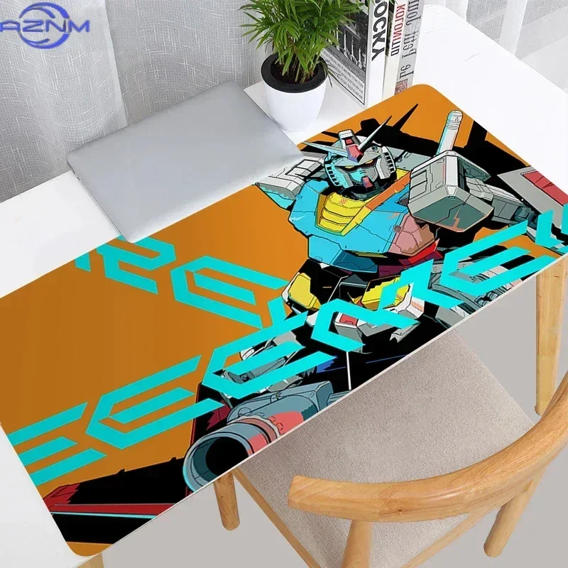 Anime Mecha Bold Graffiti Style Orange Background Print Mouse Pad, Rubber Non-Slip Base, Smooth Surface for Gaming and Office De