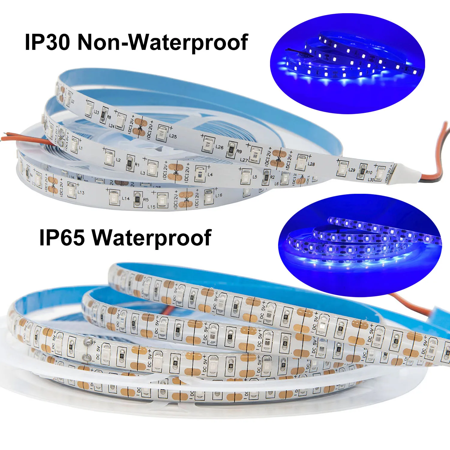 5V UV LED-Streifen ultraviolett 395-405nm 12/24V LED-Streifen Schwarzlicht 5050 2835 smd 60led/m 120led/m Band für DJ Fluoreszenz Party