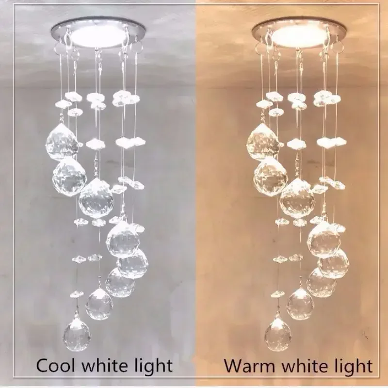 

Modern LED k9 chandeliers lustre light led Restaurant Crystal Chandelier Bedroom 3W