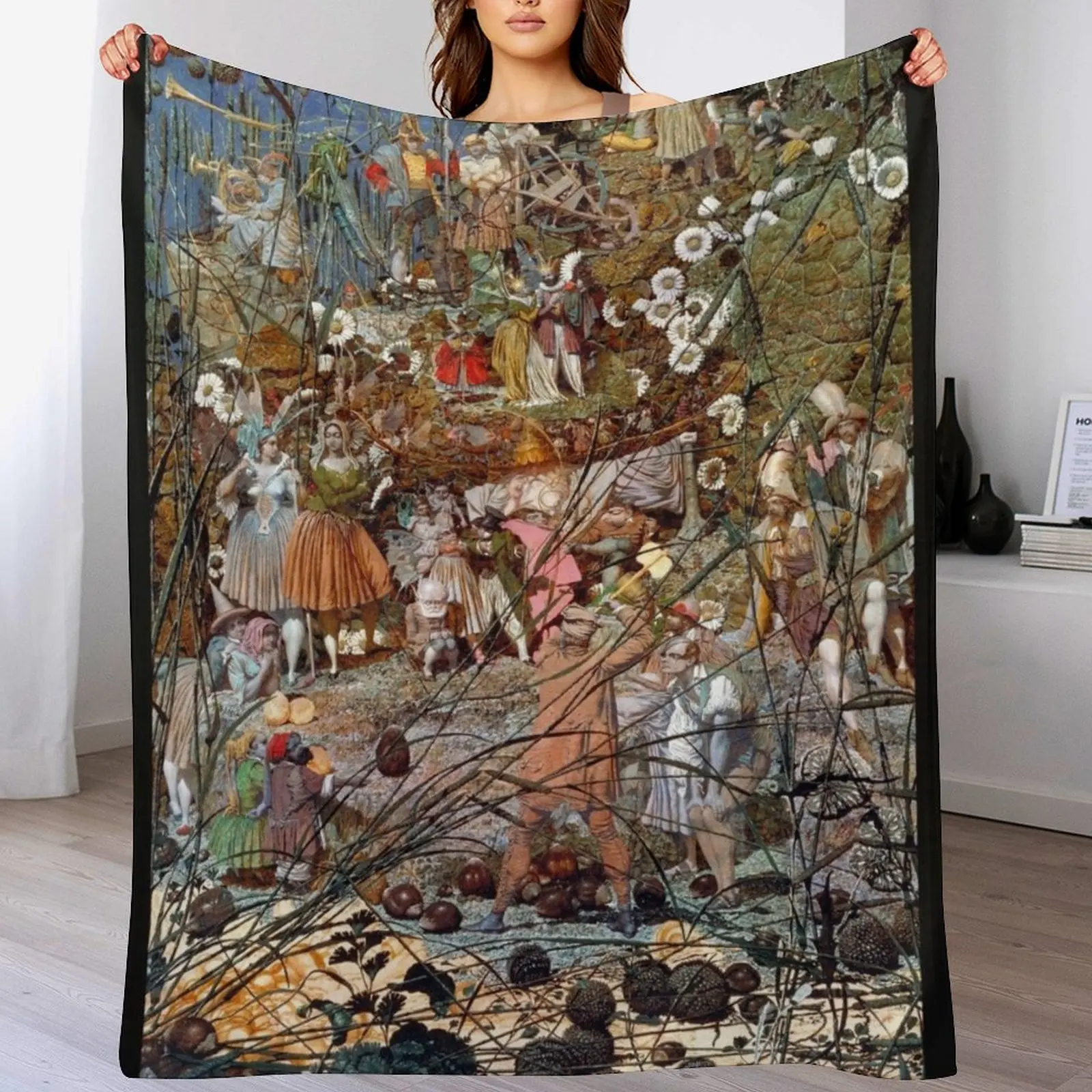 

The Fairy Feller's Master Stroke - Richard Dadd Throw Blanket Summer Beddings Single Vintage Fashion Sofas Blankets