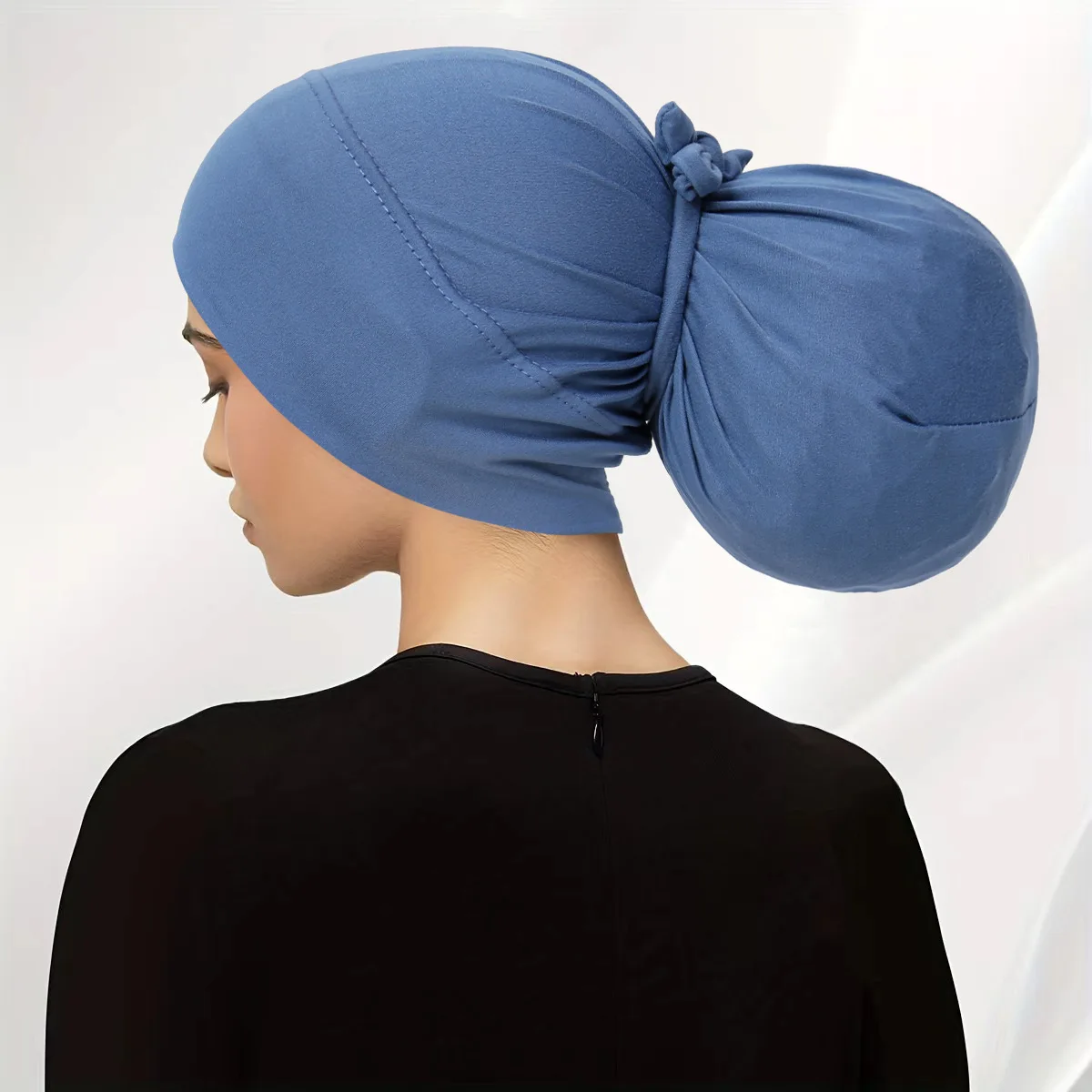 2024 New Solid Color Elastic Hijab Undercap Turban Hats Lace-up Adjustable Head Wraps Head Scarf Chemo Cap For Women Hair Loss