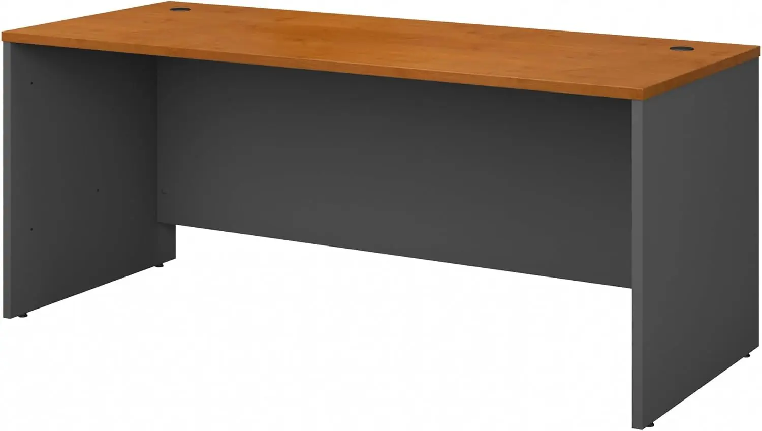 

72W Office Desk in Natural Cherry, Large Computer Table for Home and Professional Workplace