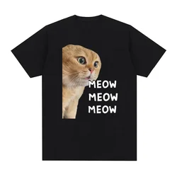 Talking Cat Cute Meme T Shirt for Women Fashion Short Sleeve Funny T Shirts O-Neck Kawaii T-shirt Tops graphic t shirts Y2K top