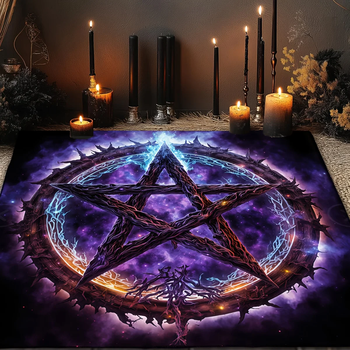 1pc Toalha de Mesa Criativa Estrela Roxa, Toalha de Mesa para Entusiastas de Astrologia, Decoração para Festas e Eventos
