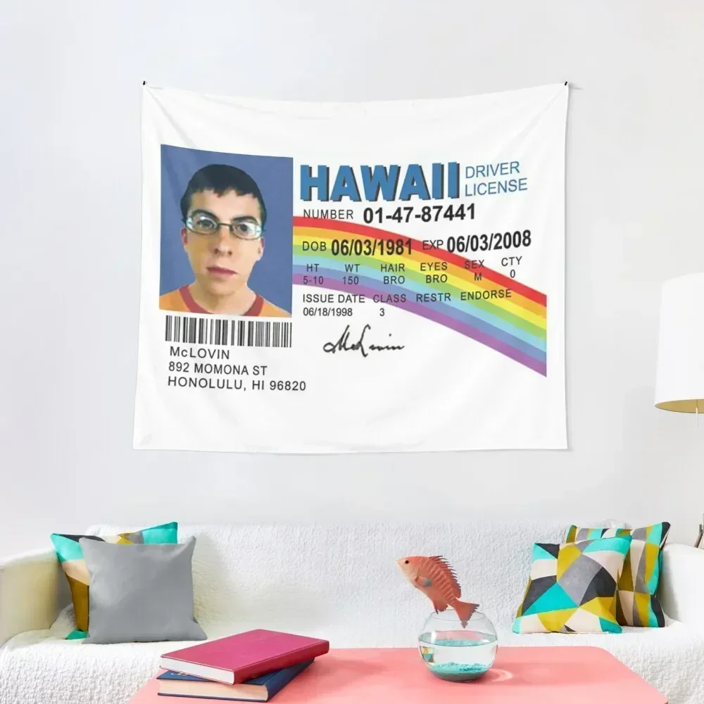 McLovin Fake Id Chika Chika Ye Ye Superbad Tapestry Home Decorating Wall Mural Tapestry