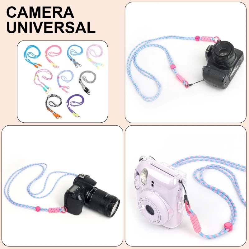 Camera Neck Strap Lanyards Shoulder Strap Climbing Rope Comfortable and Fashionable Camera Neck Rope for Cameras 47.24in