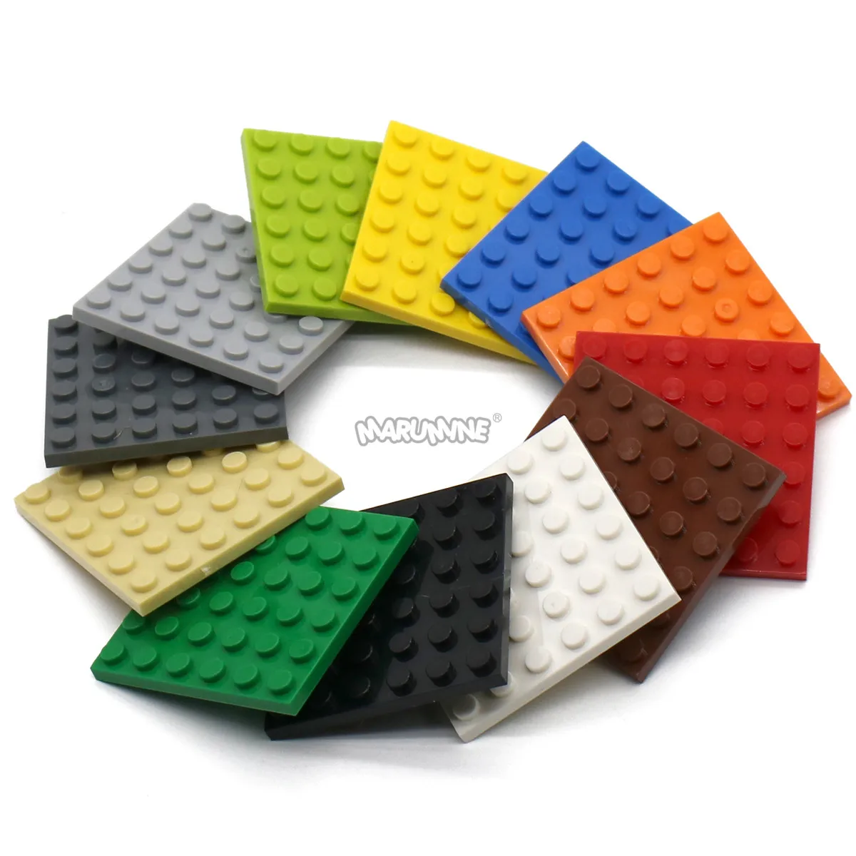 Marumine Classic Brick 6x6 Dots Baseplate 8PCS 3958 MOC Building Block Base Plate Structural Modeling Parts Assembly Accessories