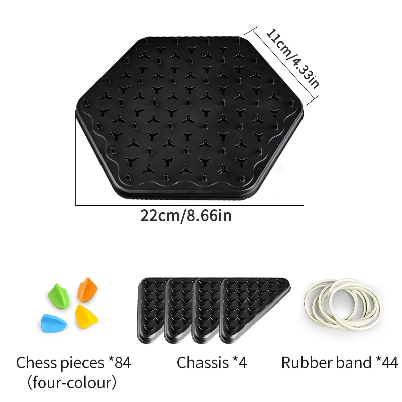 Dreieck-Ketten-Brettspiel, lustiges Puzzle-Desktop-Mehrspieler-Spiel, zur Förderung des logischen Denkens, Familien-Partyspiel