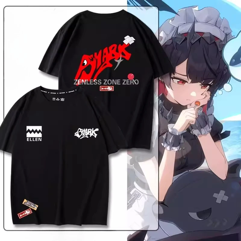 Anime Zenless Zone Zero Ellen Joe Short Sleeve T Shirt Women Men Harajuku Aesthetic Graphics Tshirt Cotton Tees Streetwear