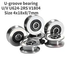 Outer ring with U-groove bearing U/V U624-2RS V1804 Size 4x18x8/7mm cable guide pulley
