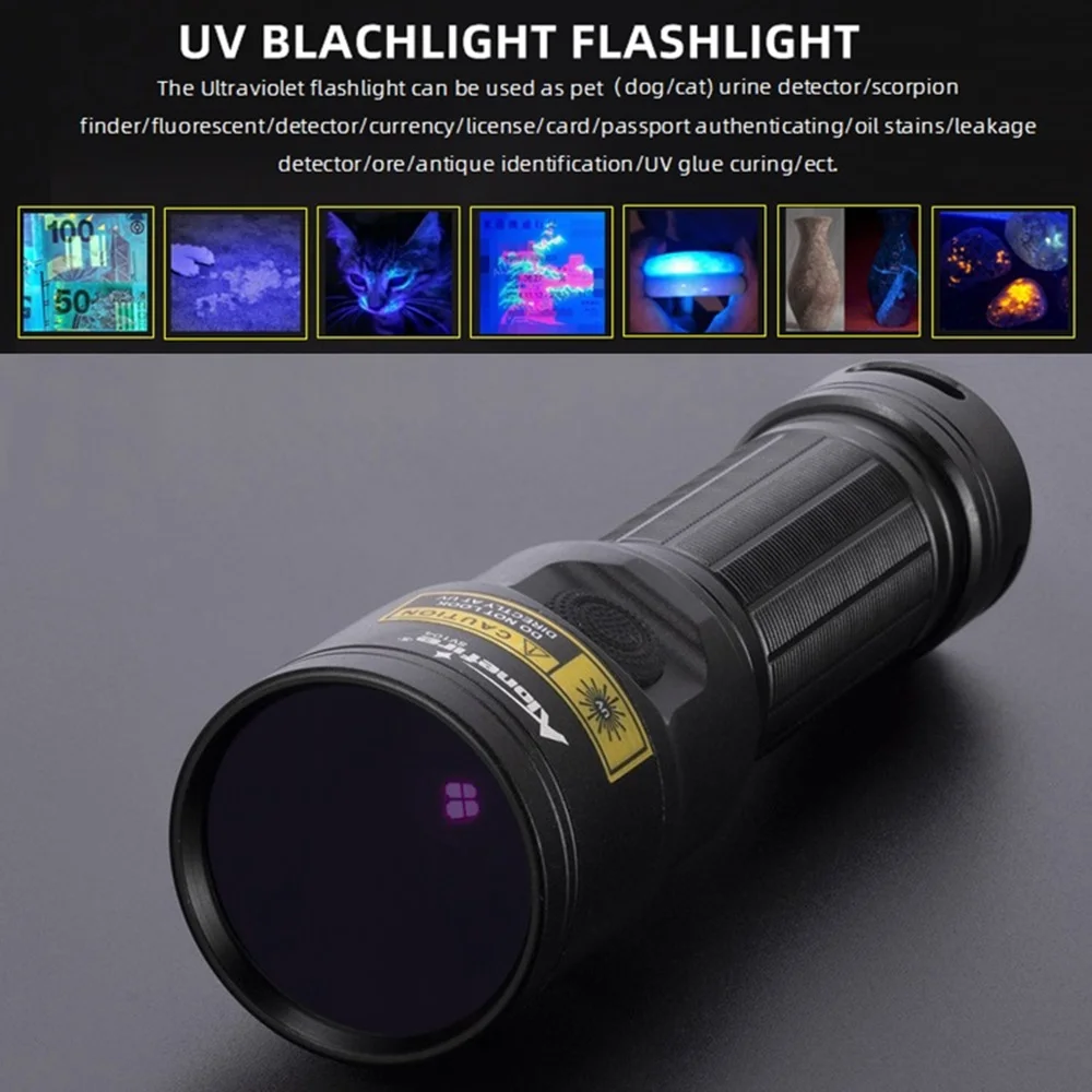 Imagem -04 - Lanterna uv Ultravioleta Blacklight Cura de Esmalte Pet Detector de Urina Dinheiro Ore Escorpiões Detecção Marcador Sv104 20w 365nm