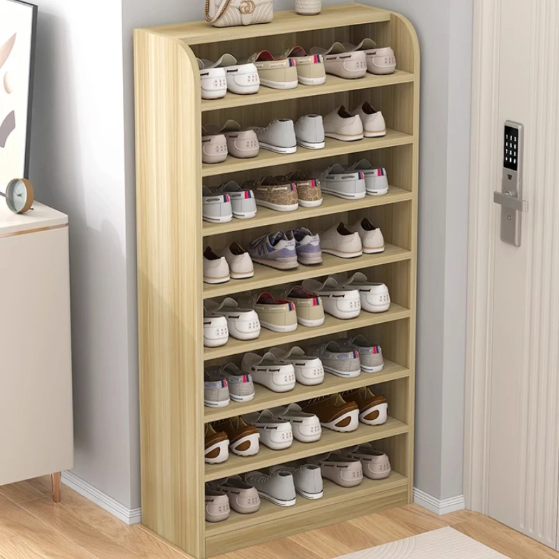 Solid Wood Shoe Rack Multi-layer Household Pure Small Narrow Cabinet Storage Box Door Artifact Drawer Economical Space-saving