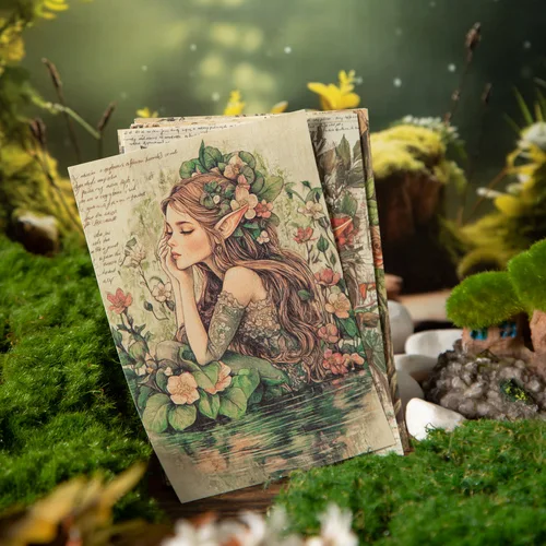 Imagen 2 del producto 30 unids/lote, Bloc de notas, Material de papel, cuentos de hadas para niños, diario basura, álbum de recortes, papel de decoración de fondo Retro